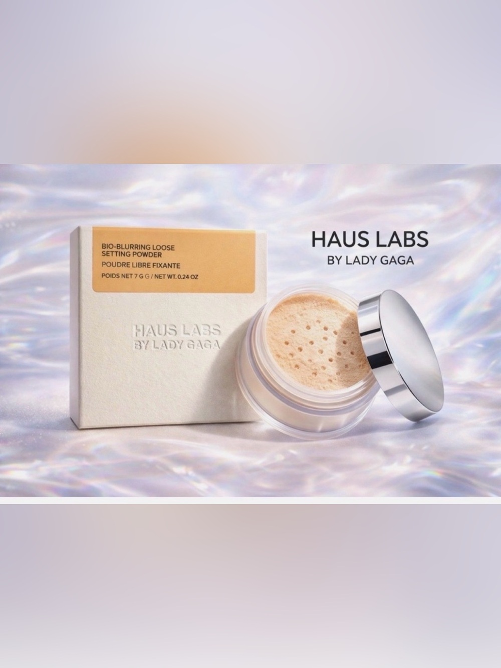 HAUS LABS by Lady Gaga Loose Setting Powder Shade Golden New in Box 0.24 oz